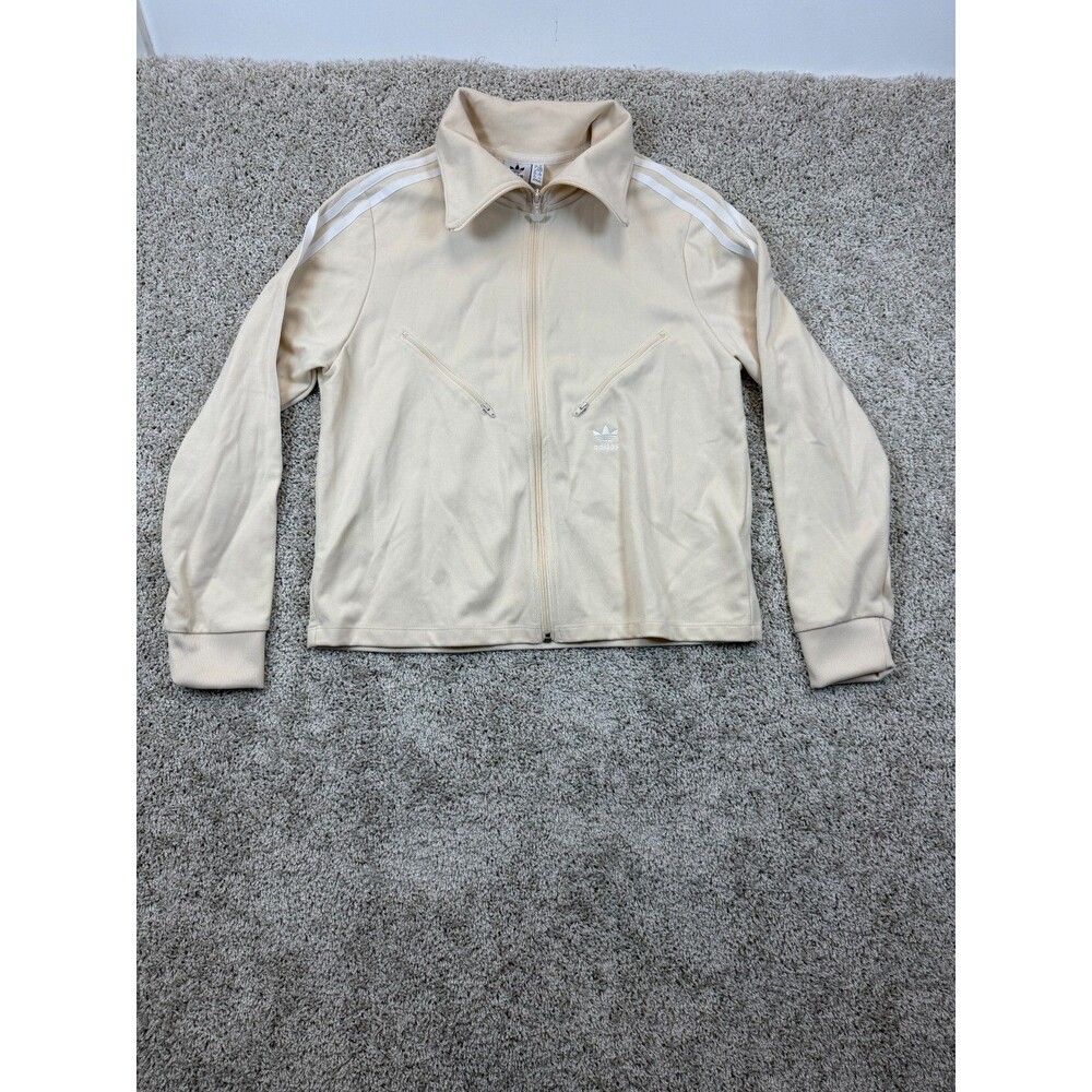 Adidas Originals Primegreen Track Jacket Mens XL Cream Ivory 3 Stripes Retro